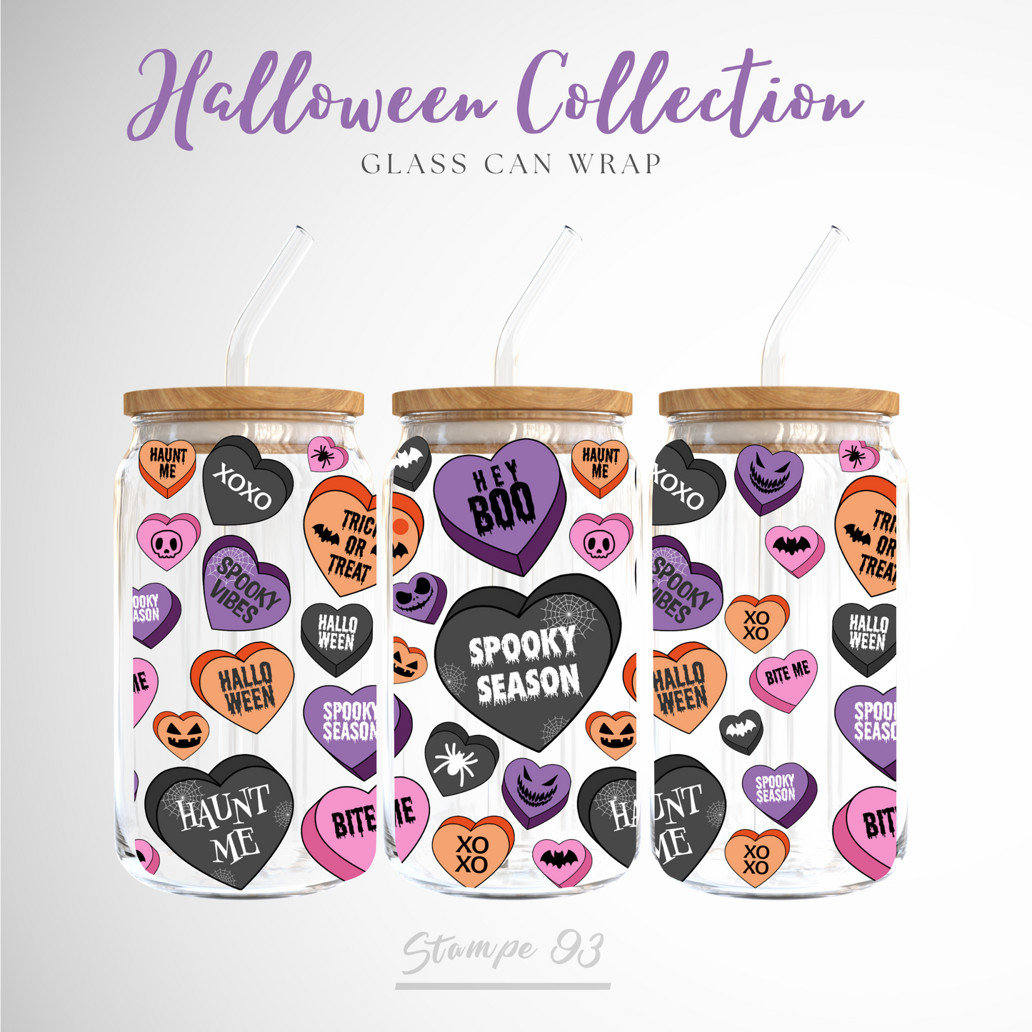 Spooky Season Heart Wrap UV DTF Stickers