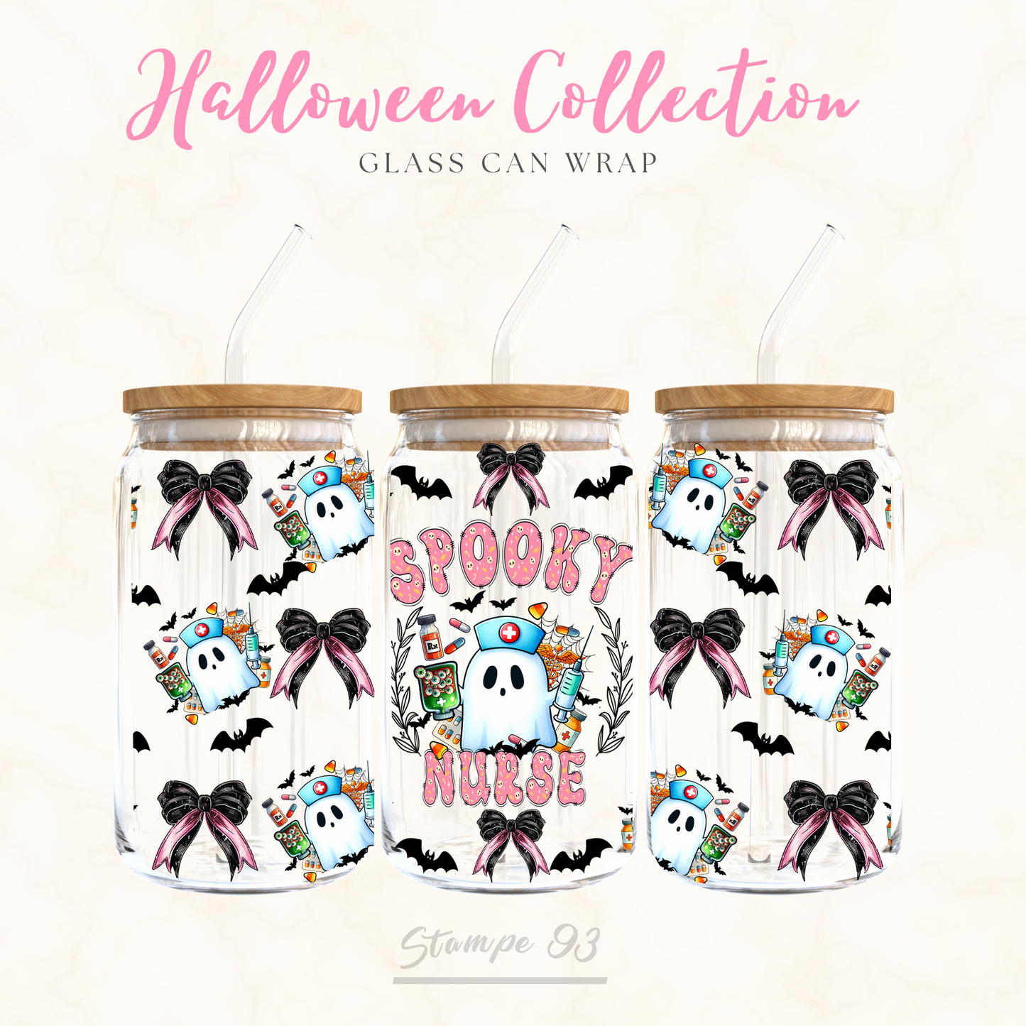 Spooky Nurse Wrap UV DTF Stickers