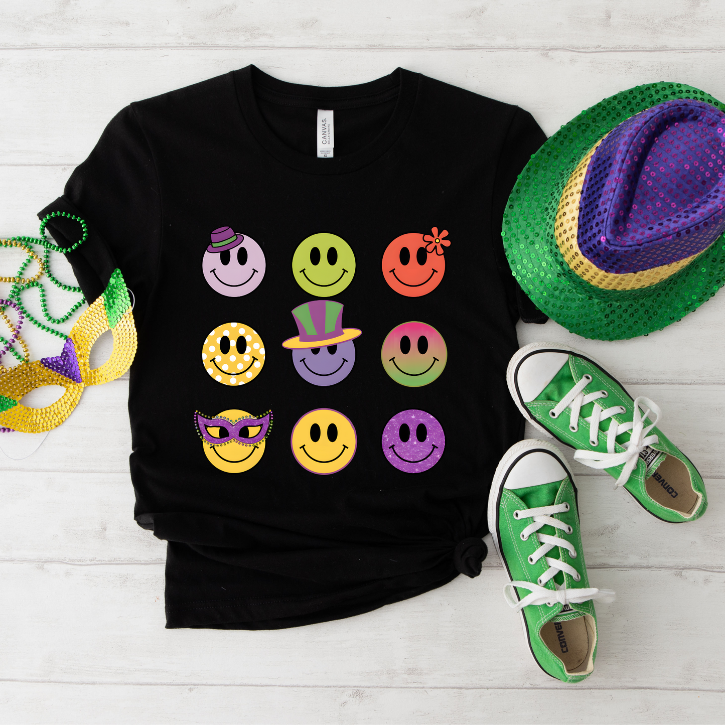 Mardi Gras Emoji Smile Transfer