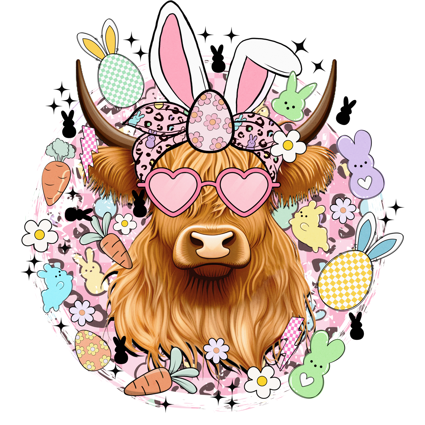 Easter Highland Cow Transfer