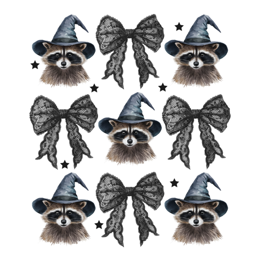 Raccoon & bow Transfer