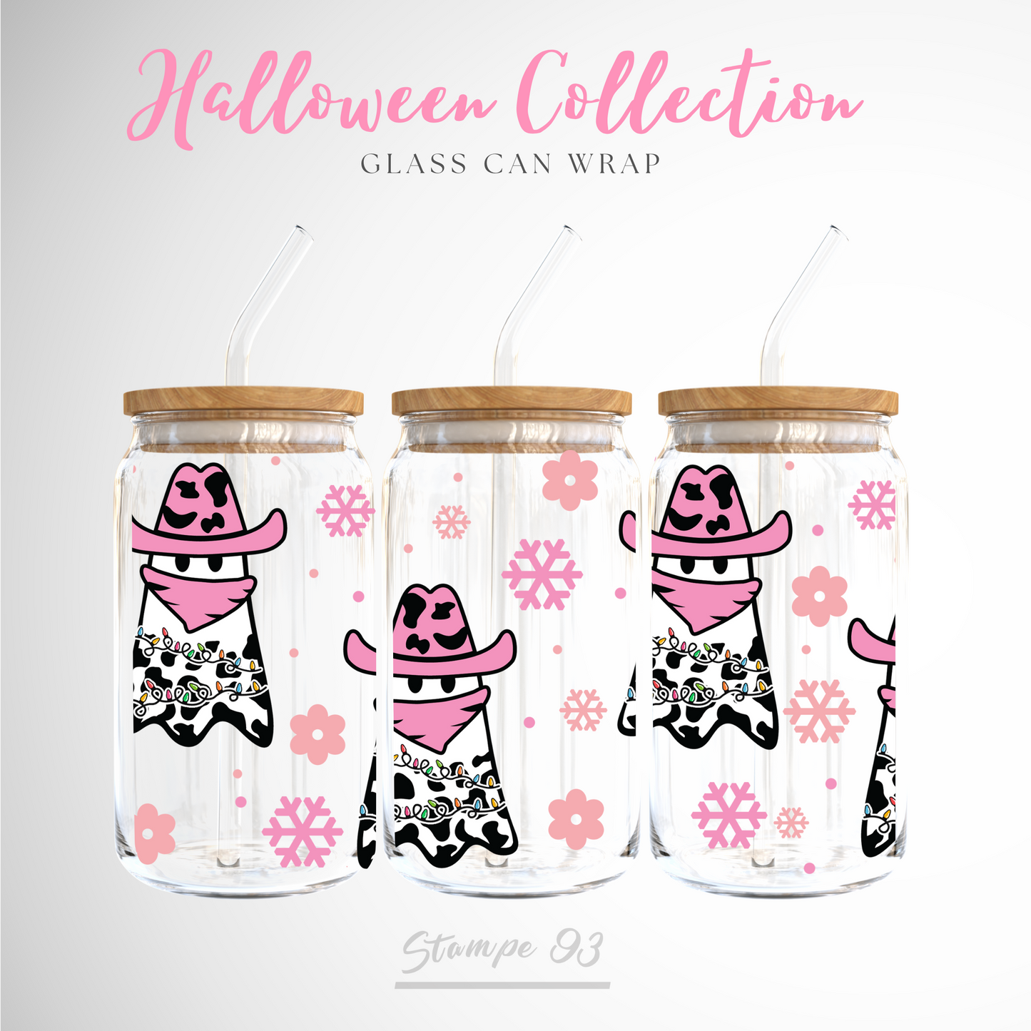 Cowboy Ghost pink Wrap UV DTF Stickers