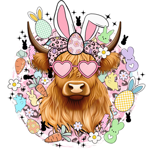 Easter Highland Cow Transfer