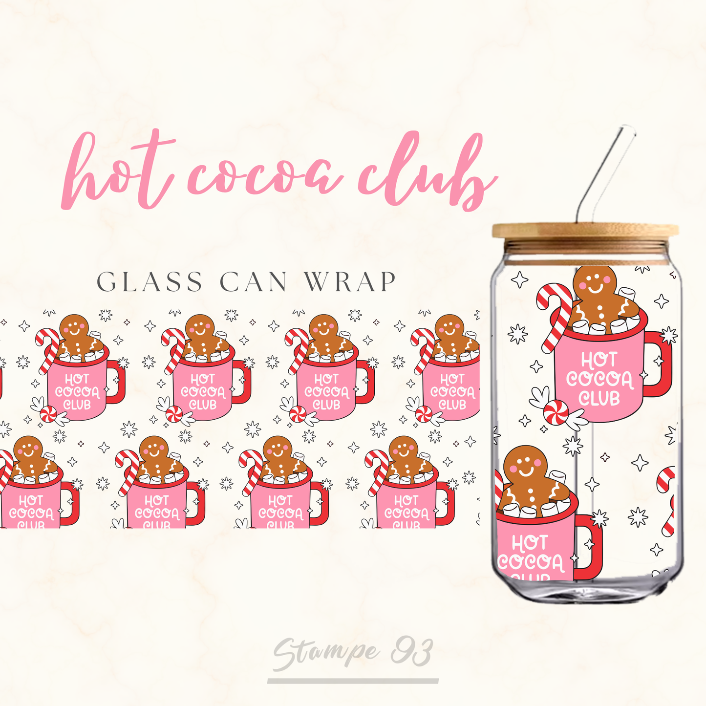 Hot Cocoa Club Wrap UV DTF Sticker