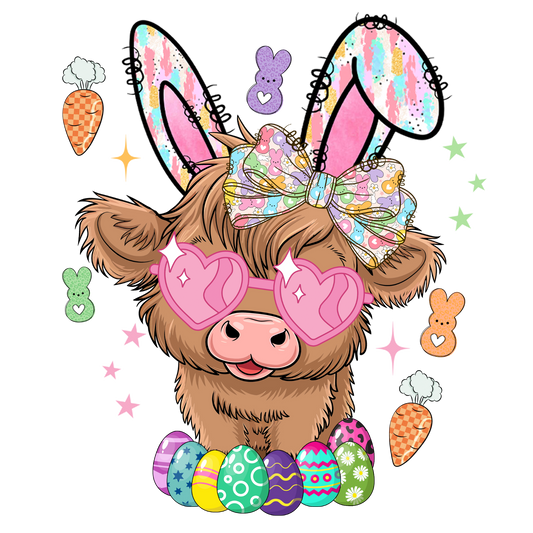 Easter Highland Cow 2 Transfer